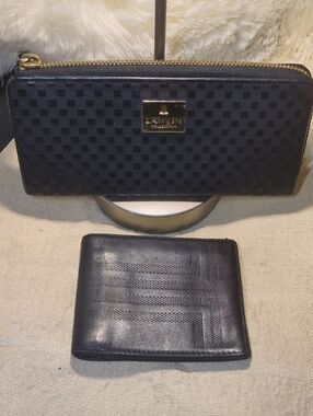 Lanvin Black Checker Zip Wallet & Mens Lanvin  Bifold Walket Duo NOW ONLY $200